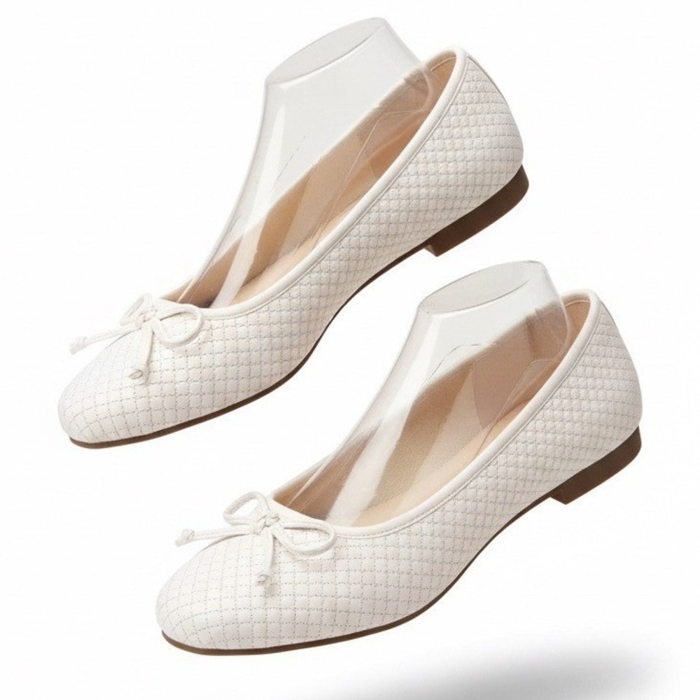 Cliffs White Mountain Bessy Cream Quilted Square Toe Ballet‎ Flats C35326-171 10